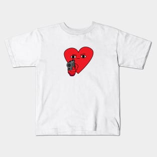 A heart with a gun Kids T-Shirt